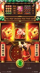 Piggy Gold · Pemeriksaan saldo dan penetapan nilai taruhan pada kontrol bilah navigasi bawah.