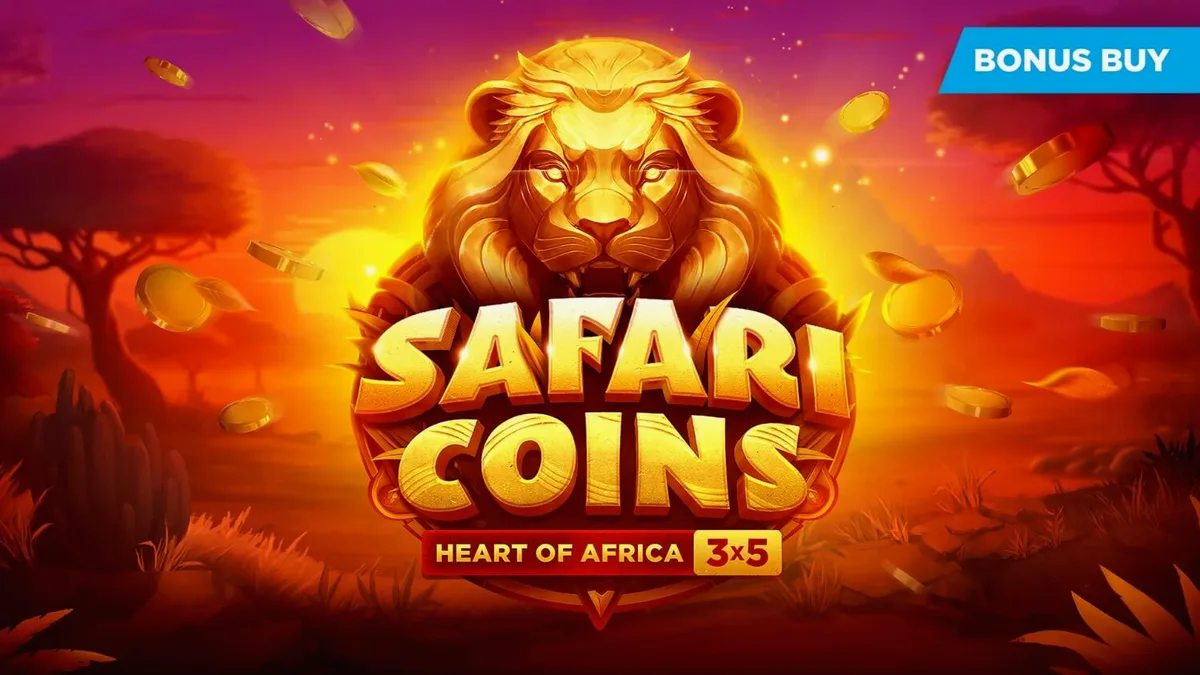 Pemandangan sabana Afrika yang indah di slot Safari Coins